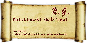 Malatinszki Györgyi névjegykártya